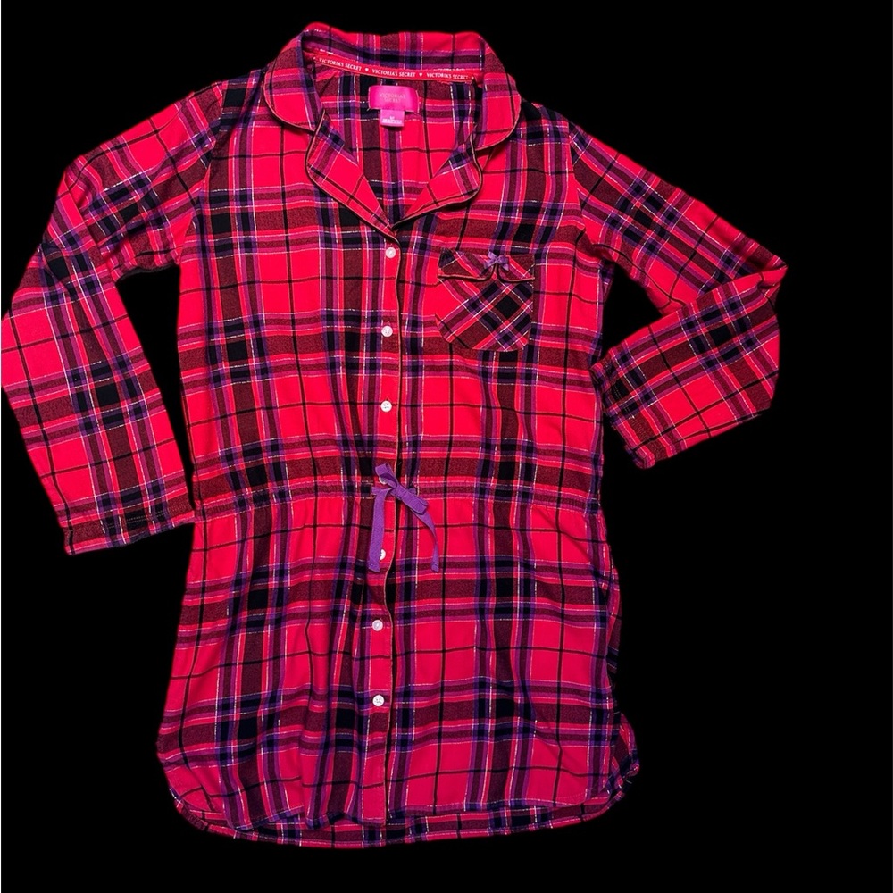 VICTORIA’S SECRET Dreamer Soft Lightweight Flannel Sleep Shirt Size Small
